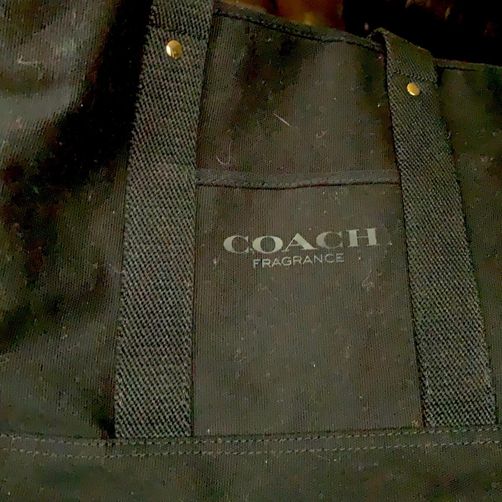 New Coach fragrance tote bag canvas black